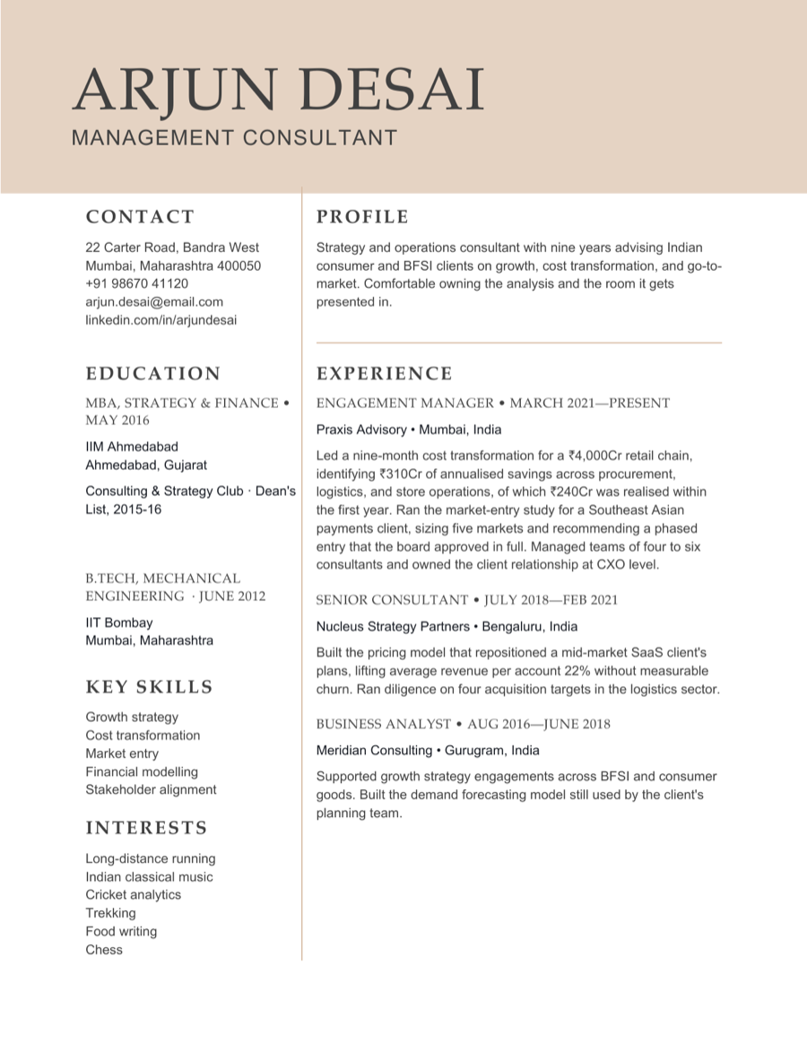 Executive template preview